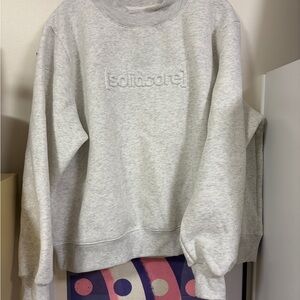 [Solidcore] Solidays Light Gray embossed mockneck Sweatshirt - Women's Sweater